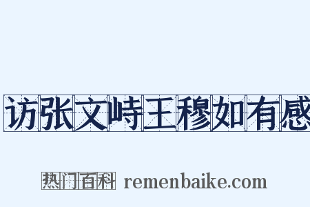 访张文峙王穆如有感是什么意思的图片